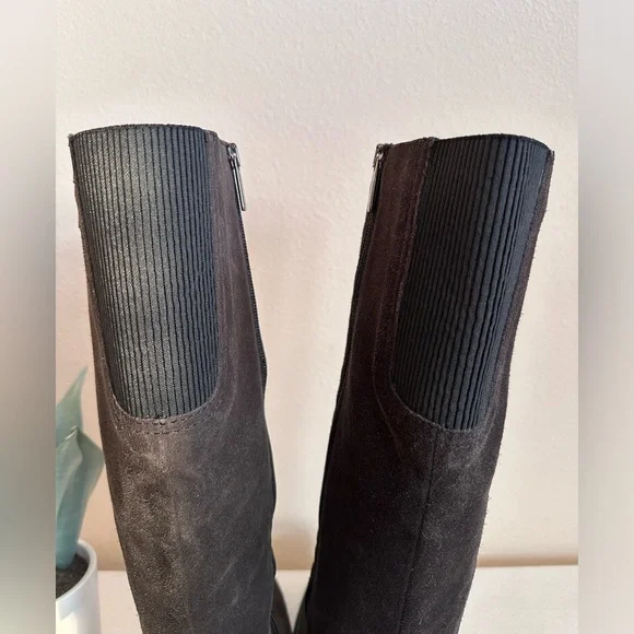 New AQUATALIA Brown Suede Trim Embellished Knee Height Riding Boots Women’s 11 - Picture 8 of 15